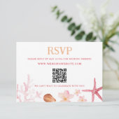 Carte D'accompagnement Tropical Destination Wedding QR Code  (Debout devant)