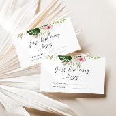 Carte D'accompagnement Tropical devinez combien de baisers jeu nuptial