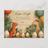 Carte D'accompagnement Tropical Dinosaur Theme Baby Shower Diapper Raffle (Devant)