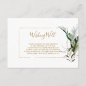 Carte D'accompagnement Tropical Feuille Gold Mariage Wishing well (Devant)