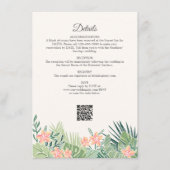 Carte D'accompagnement Tropical Floral Beach Détails du mariage (Devant)