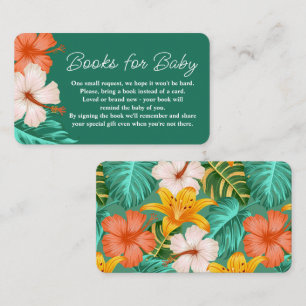 Carte D'accompagnement Tropical Floral Hawaiian Aloha Baby Book Demande