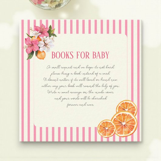 Carte D'accompagnement Tropical Flowers Citrus Baby Book Request Card