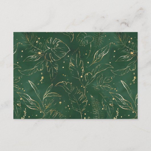 Carte D'accompagnement Tropical Foliage Gold Wishing Well with QR Code (Dos)