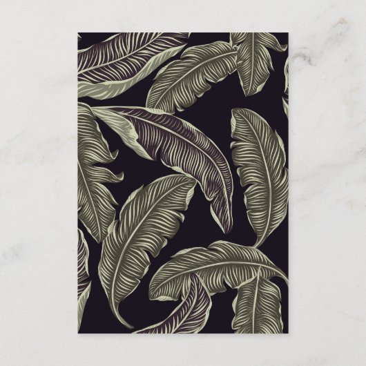 Carte D'accompagnement Tropical Foliage Sage Vert Mariage Hébergements (Dos)