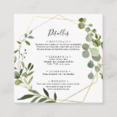 Carte D'accompagnement Tropical Green Feuille Espagnol Détails du Mariage (Devant)