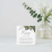 Carte D'accompagnement Tropical Greenery Botanical QR Code Mariage RSVP (Debout devant)