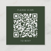 Carte D'accompagnement Tropical Greenery Botanical QR Code Mariage RSVP (Dos)
