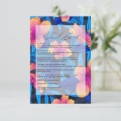 Carte D'accompagnement Tropical Hibiscus Beach Wedding Détails du client (Debout devant)