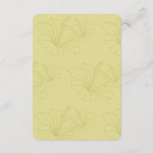 Carte D'accompagnement Tropical Hibiscus Pattern Vibrant Wedding (Dos)