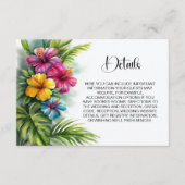 Carte D'accompagnement Tropical Hibiscus Wedding Details (Devant)