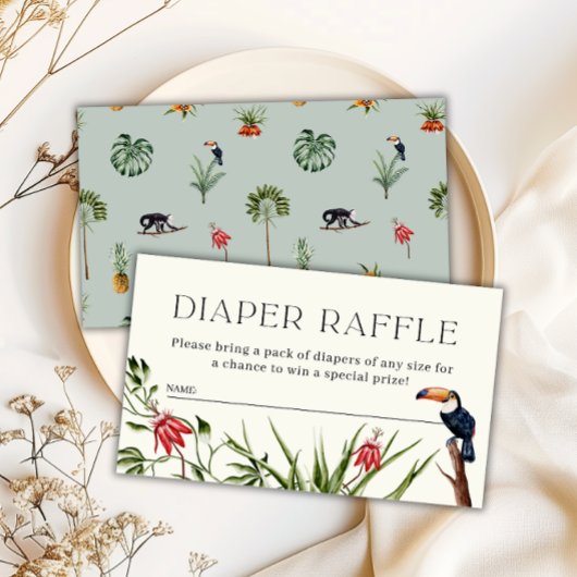 Carte D'accompagnement Tropical Jungle Boy Baby shower Déchets Raffle