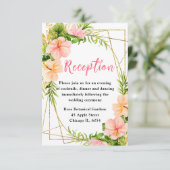 Carte D'accompagnement Tropical Jungle with Foliage Wedding Reception (Debout devant)