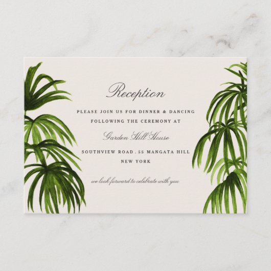 Carte D'accompagnement Tropical Love / Réception (Devant)