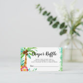 Carte D'accompagnement Tropical Luau Aquarelle Parties scintillant Déchet (Debout devant)