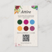 Carte D'accompagnement Tropical Mariage habit code palette + QR (Devant)