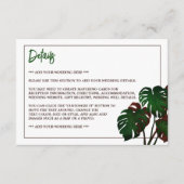 Carte D'accompagnement Tropical Monstera Beach Wedding Détail (Devant)