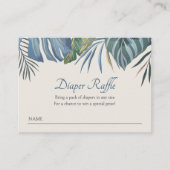 Carte D'accompagnement Tropical Palm Elegant Diaper Raffle (Devant)