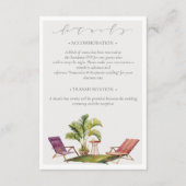 Carte D'accompagnement Tropical Palm Tree Détails du Mariage QR Code (Devant)