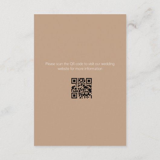 Carte D'accompagnement Tropical Palm Tree Détails du Mariage QR Code (Dos)