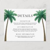 Carte D'accompagnement Tropical Palm Trees Minimal Beach Wedding Details (Devant)