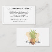 Carte D'accompagnement Tropical Pineapple Island Mariage Hébergements (Devant / Derrière)
