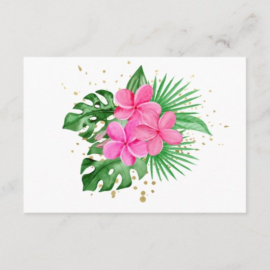 Carte D'accompagnement Tropical Pink Fête de Mariage d'Été (Dos)