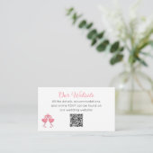 Carte D'accompagnement Tropical Pink Flamingo Beach Luau Wedding Website (Debout devant)