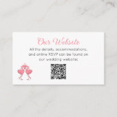 Carte D'accompagnement Tropical Pink Flamingo Beach Luau Wedding Website (Devant)