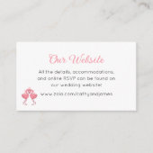 Carte D'accompagnement Tropical Pink Flamingo Beach Luau Wedding Website (Devant)