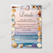Carte D'accompagnement Tropical Sandy Beach And Seashells Détails Mariage (Devant)