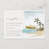 Carte D'accompagnement Tropical Seascape Cruise Palm Réception de mariage (Devant)