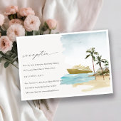 Carte D'accompagnement Tropical Seascape Cruise Palm Réception de mariage