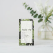 Carte D'accompagnement Tropical s'il vous plaît RSVP Bold & Modern Green (Debout devant)