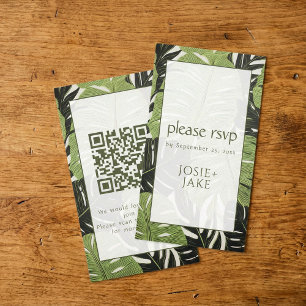 Carte D'accompagnement Tropical s'il vous plaît RSVP Bold & Modern Green 