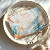 Carte D'accompagnement Tropical Summer Beach Starfish Diapper Raffle