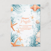 Carte D'accompagnement Tropical Summer Beach Starfish Diapper Raffle (Devant)