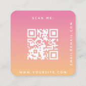 Carte D'accompagnement Tropical Summer Pink Orange Wedding RSVP QR Code (Dos)