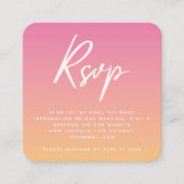Carte D'accompagnement Tropical Summer Pink Orange Wedding RSVP QR Code (Devant)