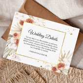 Carte D'accompagnement Tropical Terracotta séché Palm Leaf Gold Frame