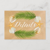 Carte D'accompagnement Tropical Wreath Sandy Beach Wedding Détail (Devant)