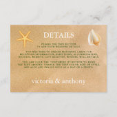 Carte D'accompagnement Tropical Wreath Sandy Beach Wedding Détail (Dos)