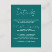 Carte D'accompagnement True Simplicity 3 Script Minimal Mariage Turquoise (Devant)
