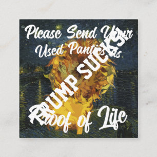Carte D'accompagnement Trump Envoyez Vos Sous-Vêtements Usés Preuve de Vi