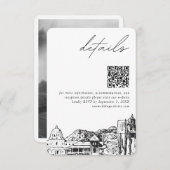 Carte D'accompagnement Tucson Mariage Détails modernes Code QR (Devant / Derrière)