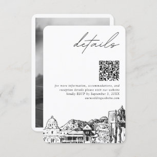 Carte D'accompagnement Tucson Mariage Détails modernes Code QR