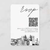 Carte D'accompagnement Tucson Mariage moderne RSVP QR Code petit (Devant)