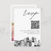 Carte D'accompagnement Tucson Mariage moderne RSVP QR Code petit (Devant / Derrière)