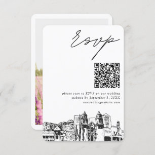 Carte D'accompagnement Tucson Mariage moderne RSVP QR Code petit