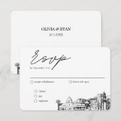 Carte D'accompagnement Tucson Mariage traditionnel RSVP Options de repas (Devant / Derrière)